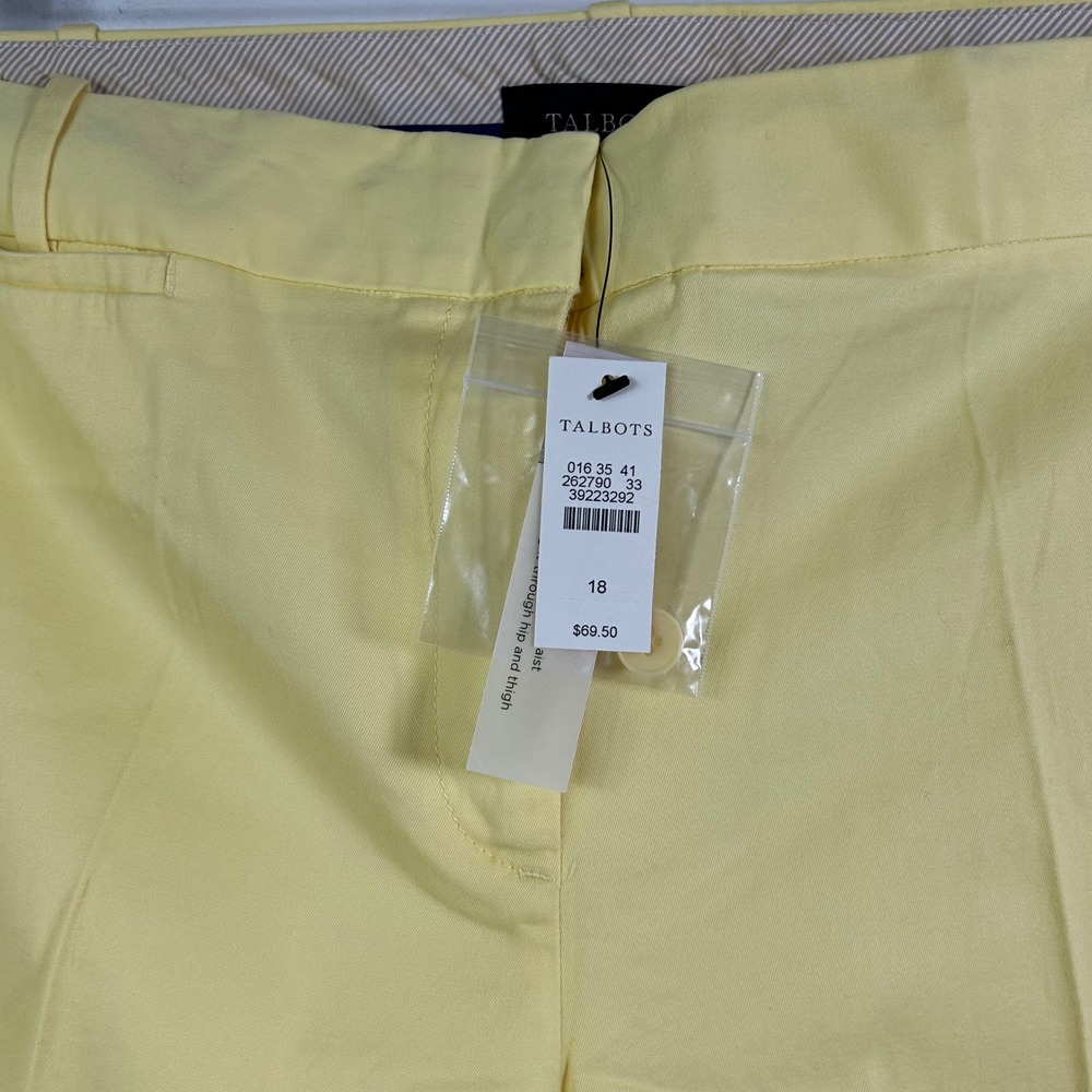 Talbots Signature Twill Crops Yellow Buttercup Pants Womens 18 New - Picture 9 of 12